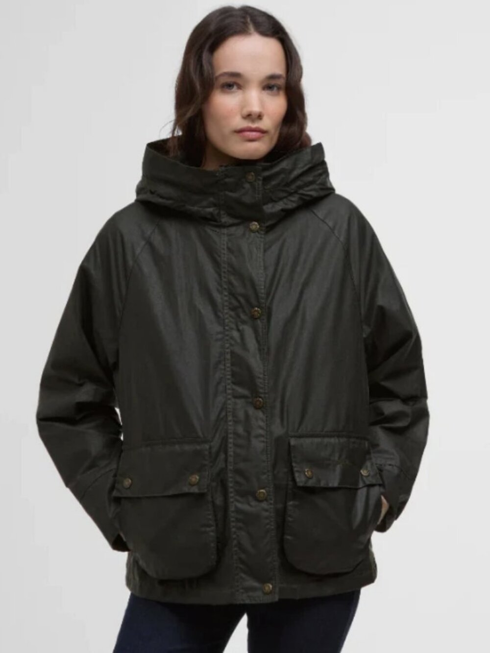 Rustic ~ Barbour Hollies Waxed Jacket w/ Hood MSRP$465 ~ British Elegance
